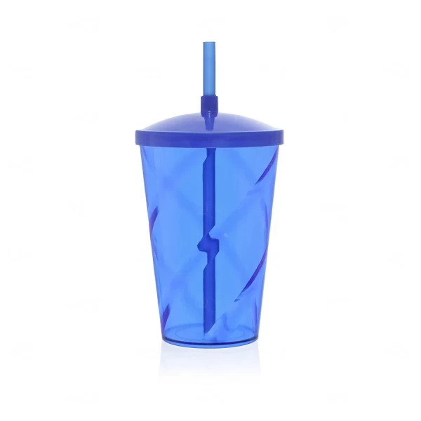 Copo com Canudo e Tampa Personalizado - 750ml Azul Escuro