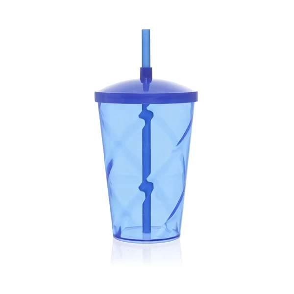 Copo com Canudo e Tampa Personalizado - 750ml Azul