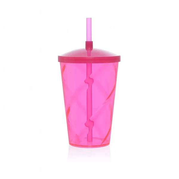 Copo com Canudo e Tampa Personalizado - 750ml Rosa