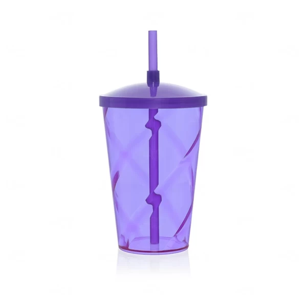 Copo com Canudo e Tampa Personalizado - 750ml Roxo