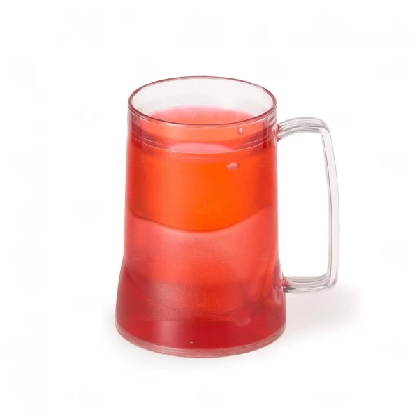 Caneca de Acrílico Com Gel Colorido Interno Personalizada - 400ml Vermelho