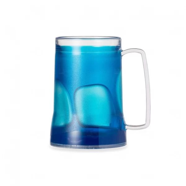 Caneca de Acrílico Com Gel Colorido Interno Personalizada - 400ml Azul