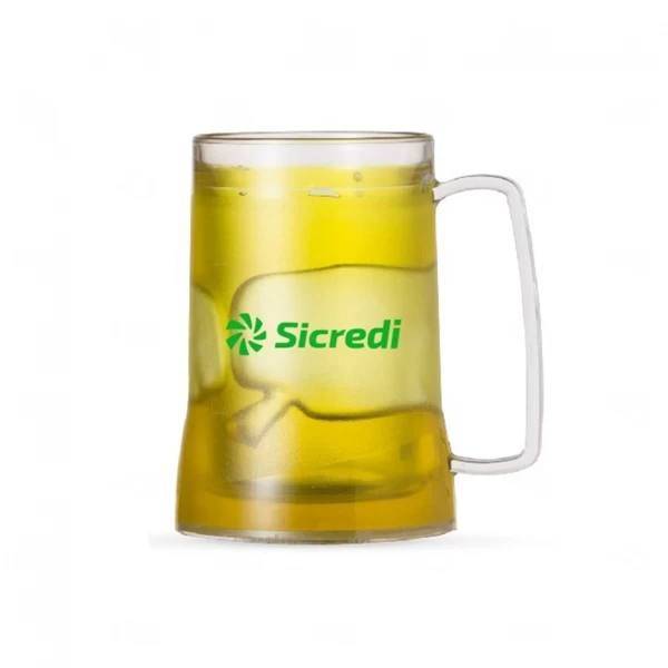 Caneca de Acrílico Com Gel Colorido Interno Personalizada - 400ml Amarelo