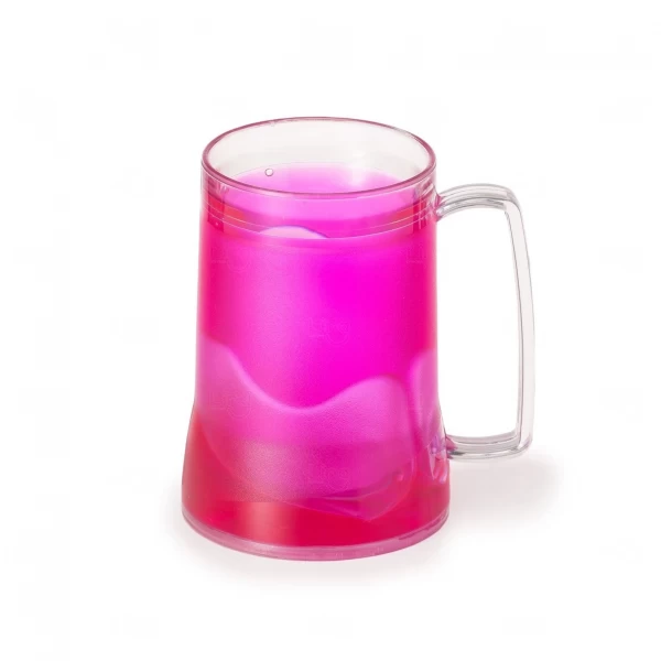 Caneca de Acrílico Com Gel Colorido Interno Personalizada - 400ml Rosa