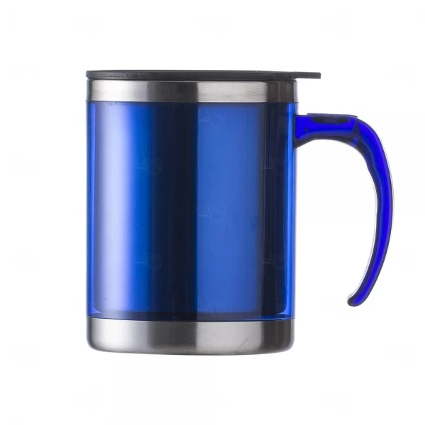 Caneca Personalizada De Inox Colorido - 400ml Azul