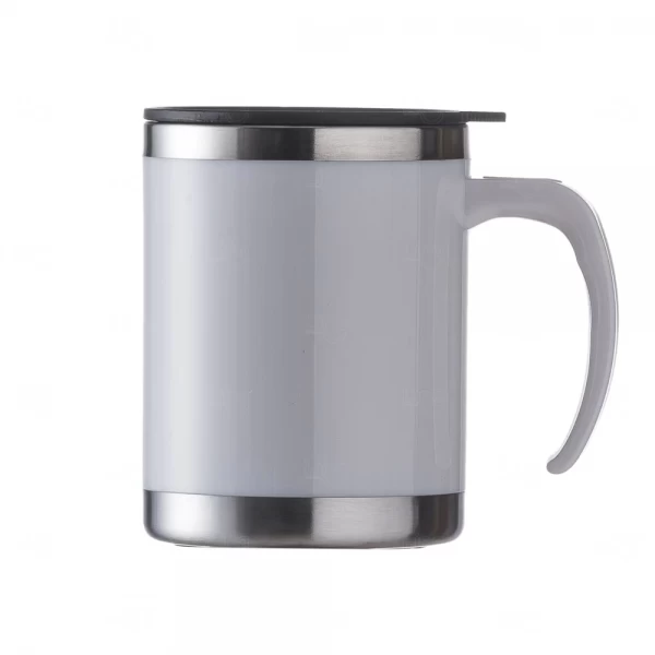 Caneca Personalizada De Inox Colorido - 400ml Branco