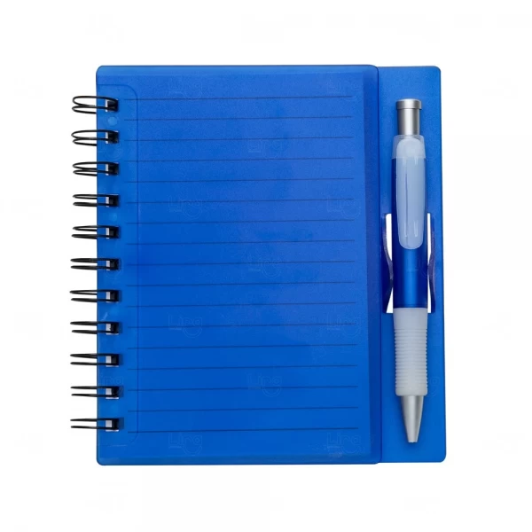 Caderno com Caneta Personalizada - 16,1 x 14,8 cm Azul