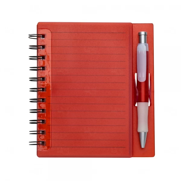 Caderno com Caneta Personalizada - 16,1 x 14,8 cm Vermelho