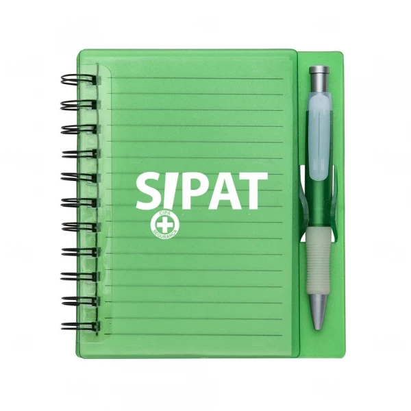 Caderno com Caneta Personalizada - 16,1 x 14,8 cm Verde