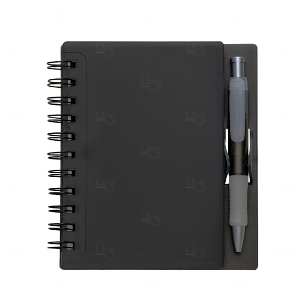 Caderno com Caneta Personalizada - 16,1 x 14,8 cm 