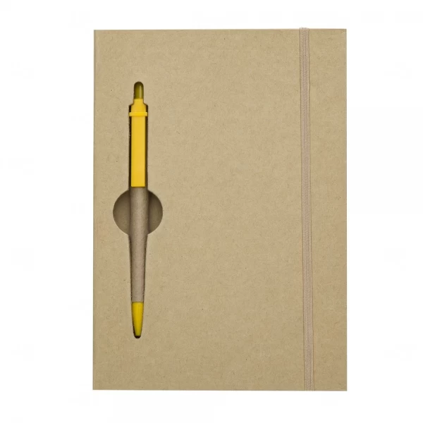 Caderno De Anotações Com Caneta Personalizada - 19,7 x 13,5 cm Amarelo