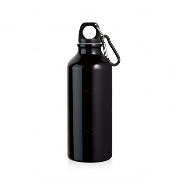 Garrafa de Aluminio Metalizada Personalizada - 500ml Preto