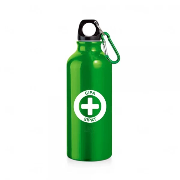 Garrafa de Aluminio Metalizada Personalizada - 500ml Verde