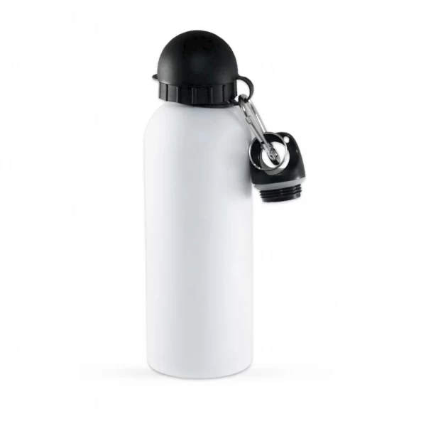 Squeeze Personalizado de Inox C/ Bico e Mosquetão - 500ml Branco