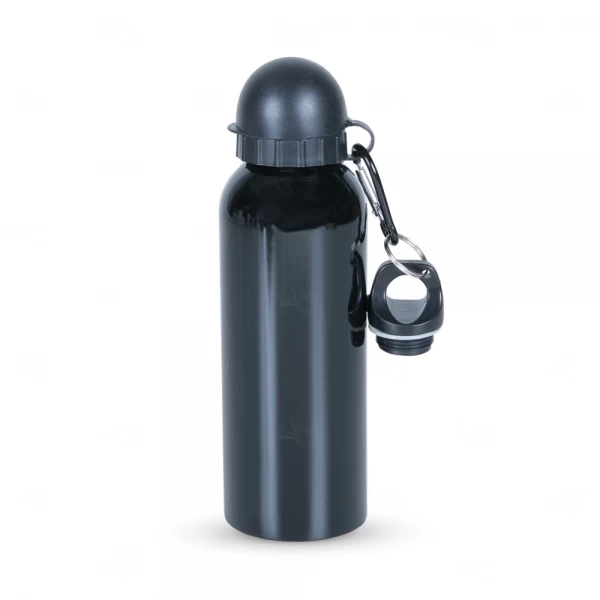 Squeeze Personalizado de Inox C/ Bico e Mosquetão - 500ml Preto