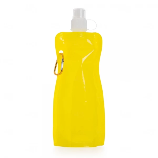 Squeeze Personalizada Plástica Dobrável Mosquetão - 480ml Amarelo