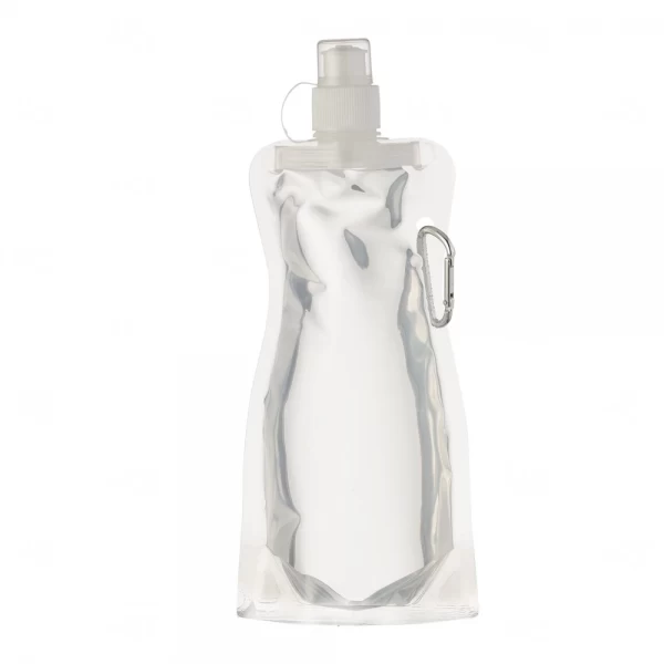 Squeeze Personalizada Plástica Dobrável Mosquetão - 480ml Transparente