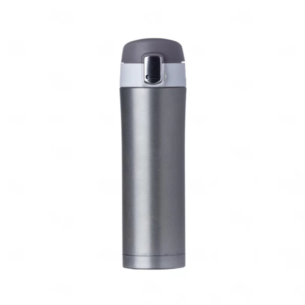 Squeeze Personalizada Térmica de Metal C/ Trava - 450ml Chumbo