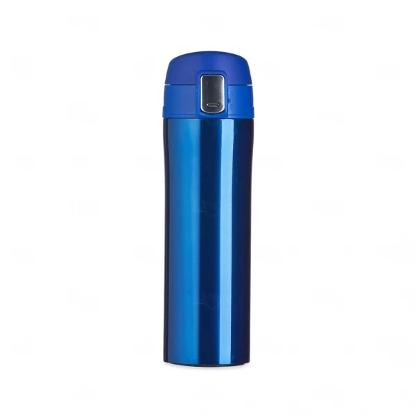 Garrafa Térmica de Metal C/ Trava Personalizada - 450ml Azul