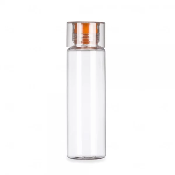 Garrafa Personalizada de Plástico - 600ml Transparente e Laranja