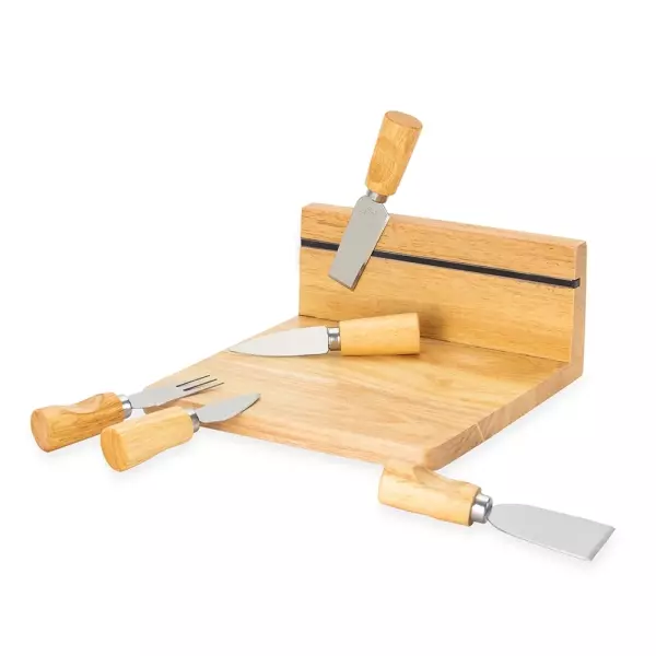Kit Queijo Bambu 6 Peças Antiderrapante Personalizado 