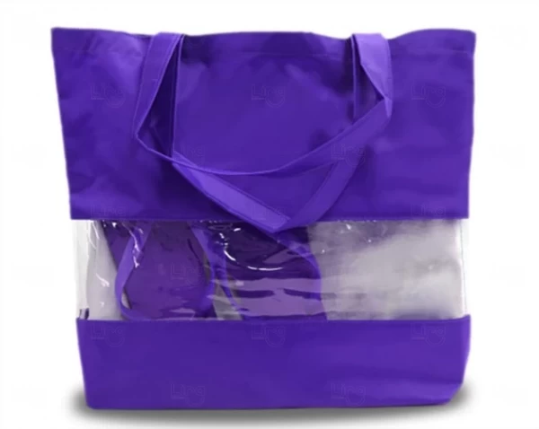 Sacola De Praia Personalizada C/ Visor - 40 x 46 cm Roxo