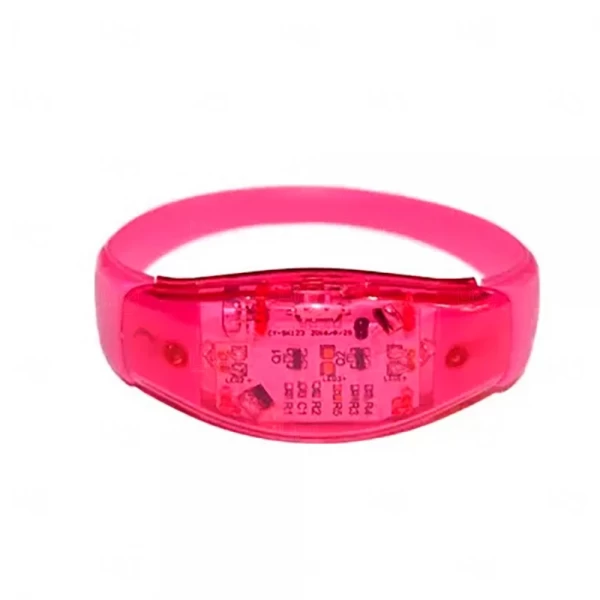 Pulseira Personalizada Musical LED Rosa