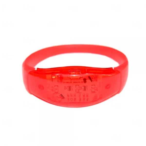 Pulseira Personalizada Musical LED Vermelho