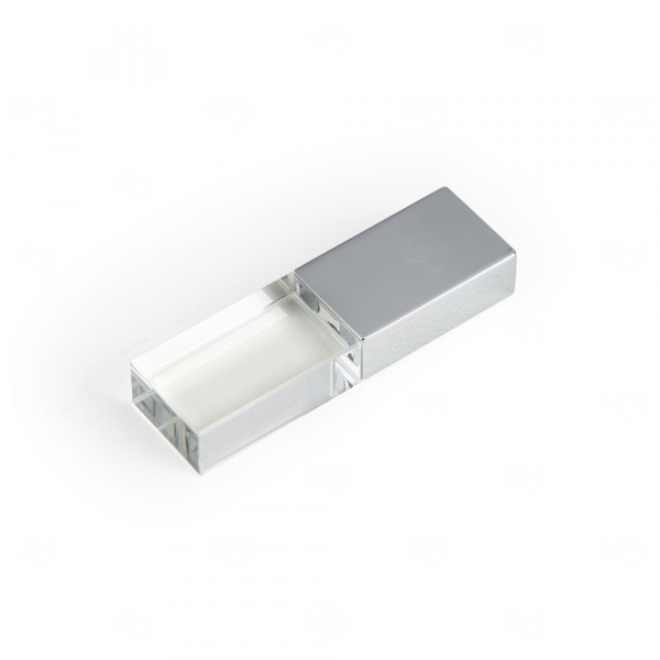 Pen Drive De Vidro Personalizado - 4GB Prata
