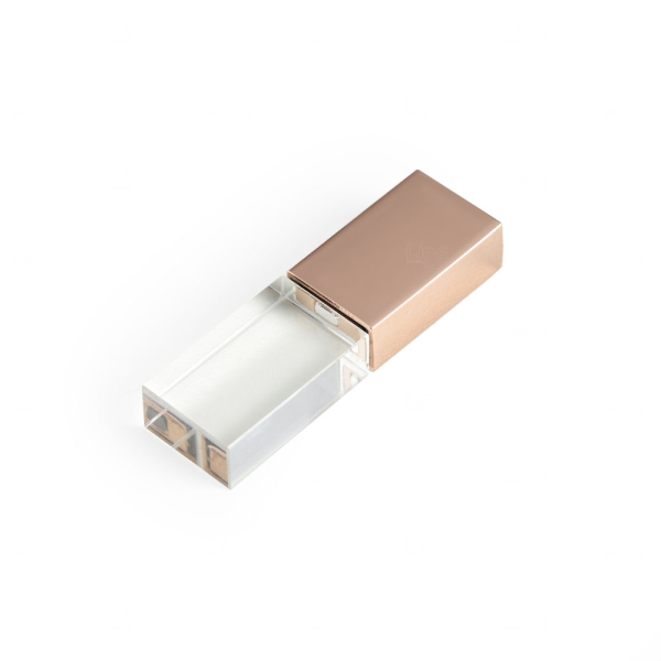 Pen Drive de Vidro com Tampa Espelhada Personalizado 