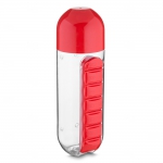 Garrafa Plástica com Porta Comprimidos Personalizado - 740ml Vermelho
