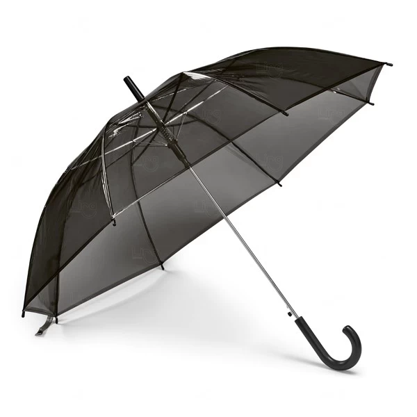 Guarda Chuva Personalizado Transparente Preto