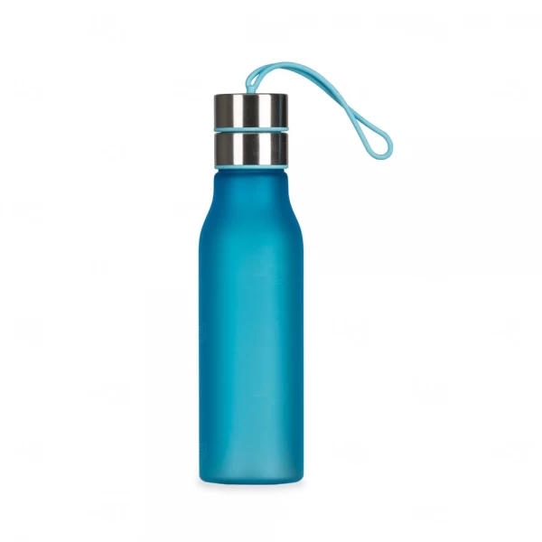 Garrafa Personalizada de Plástico com Alça de Silicone - 600ml Azul