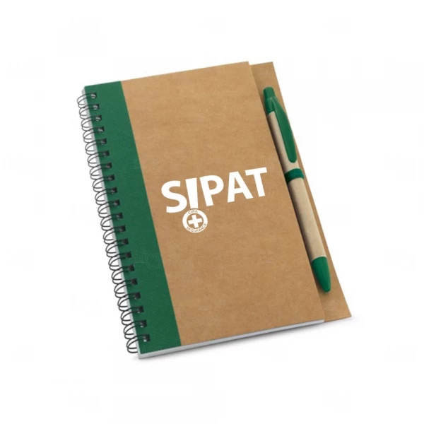 Caderno Ecológico Com Caneta Personalizado - 17,7 x 13 cm Verde