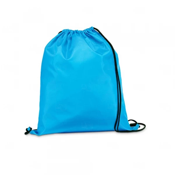 Sacochila Nylon Personalizada - 35 x 41 cm Azul Claro