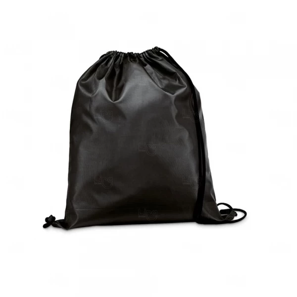 Sacochila Nylon Personalizada - 35 x 41 cm Preto