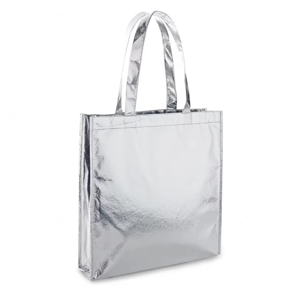Sacola Metalizada Brilhante Personalizada - 34,5 x 35,5 cm 