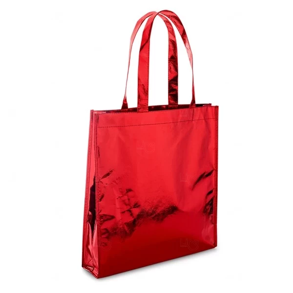 Sacola Metalizada Brilhante Personalizada - 34,5 x 35,5 cm