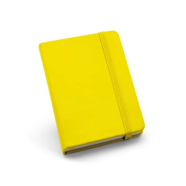Caderneta Tipo Moleskine Couro Ecológico Personalizado - 14 x 9 Amarelo