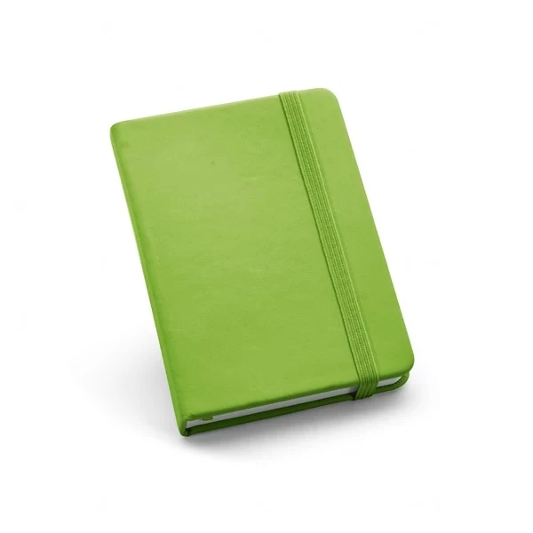 Caderneta Tipo Moleskine Couro Ecológico Personalizado - 14 x 9 Verde Claro
