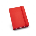 Caderneta Tipo Moleskine Couro Ecológico Personalizado - 14 x 9 Vermelho