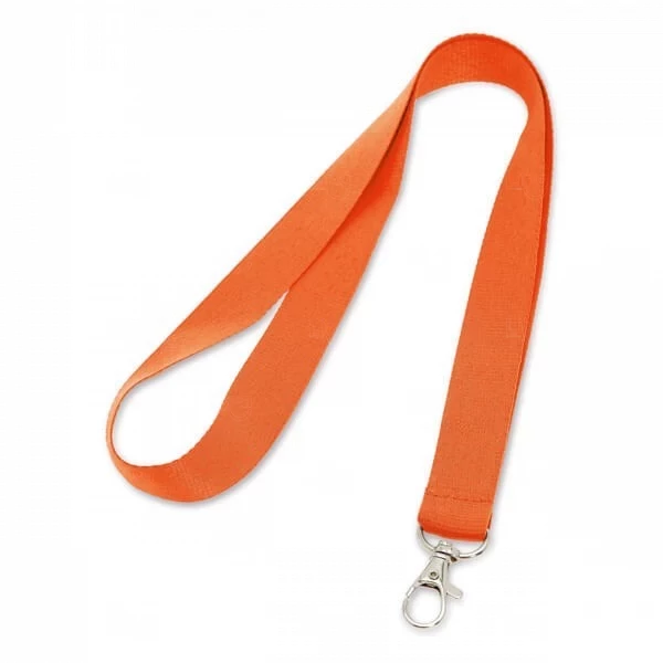 Cordão De Crachá com Presilha Mosquetinho Personalizado - 1,2 cm Laranja