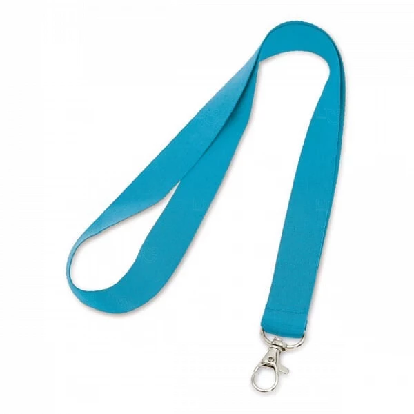 Cordão De Crachá com Presilha Mosquetinho Personalizado - 1,2 cm Azul Claro