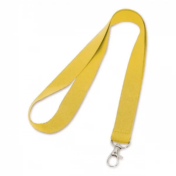 Cordão De Crachá com Presilha Mosquetinho Personalizado - 1,2 cm Amarelo