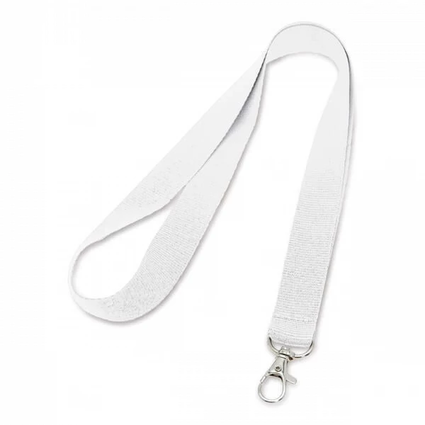 Cordão De Crachá com Presilha Mosquetinho Personalizado - 1,2 cm Branco