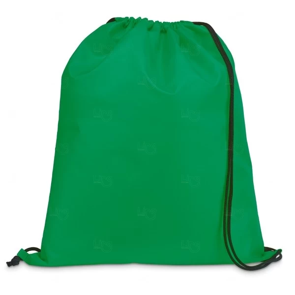 Sacochila Personalizada Poliéster - 41x35 cm Verde