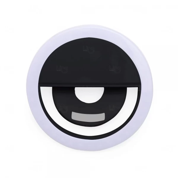 Anel de Iluminação Selfie Ring Recarregável Personalizado Preto