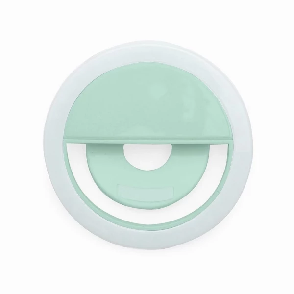 Anel de Iluminação Selfie Ring Recarregável Personalizado Verde água