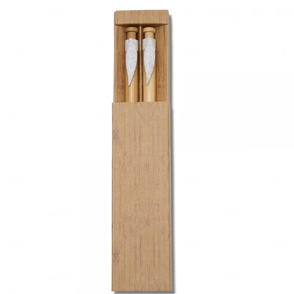 Conjunto Kit Caneta E Lapiseira Bambu Personalizado