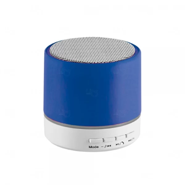 Caixa de Som Personalizada com Microfone Azul